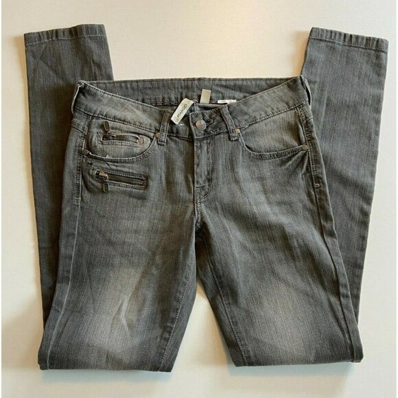 Mango Ladies Skinny Gray Stretchy Jeans with Zip Pocket Detail Size 6 - Picture 9 of 10